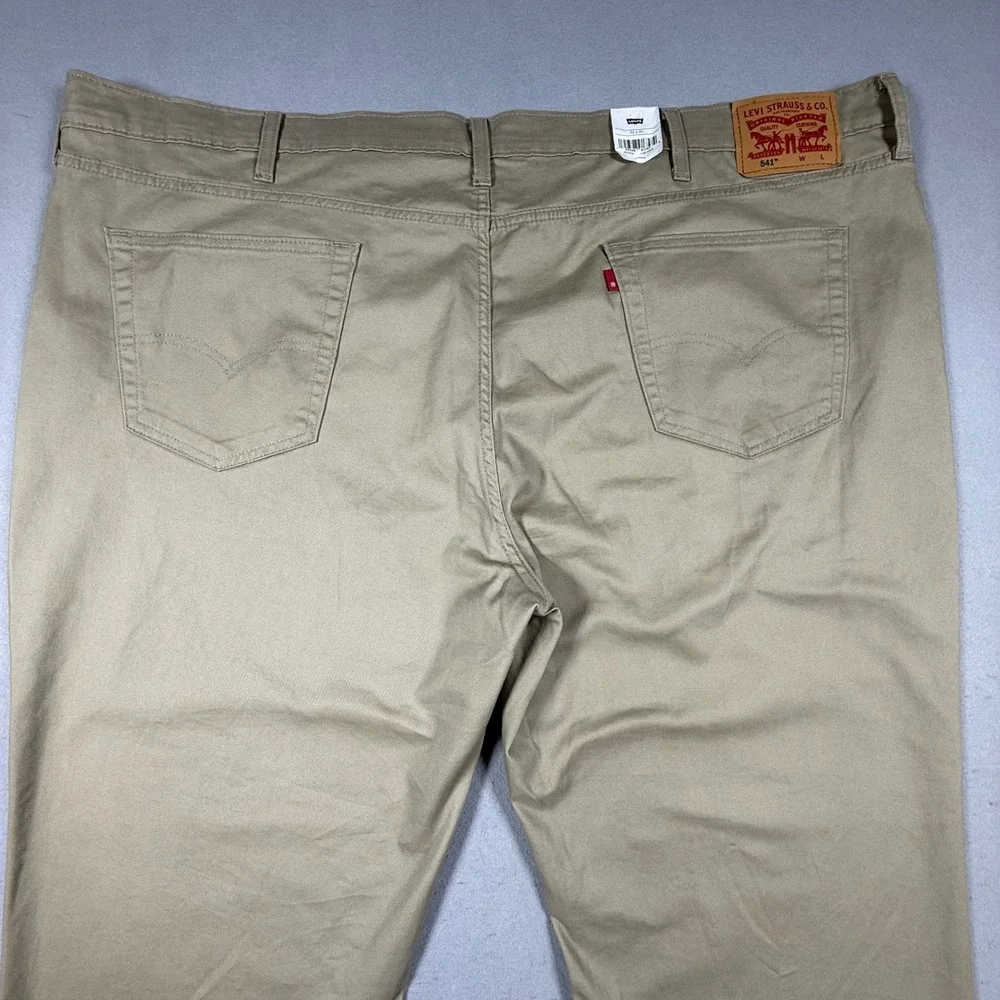 NWT Levis Mens 541 Athletic Taper Khaki Tan Stretch Pants Big & Tall 52x30